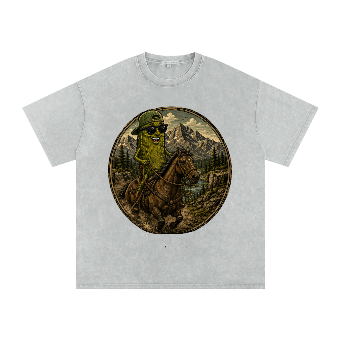 Pickle Wayne Snow Washed Oversized Cotton T-Shirt