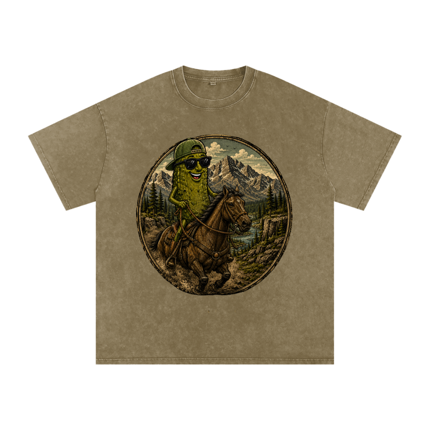 Pickle Wayne Snow Washed Oversized Cotton T-Shirt