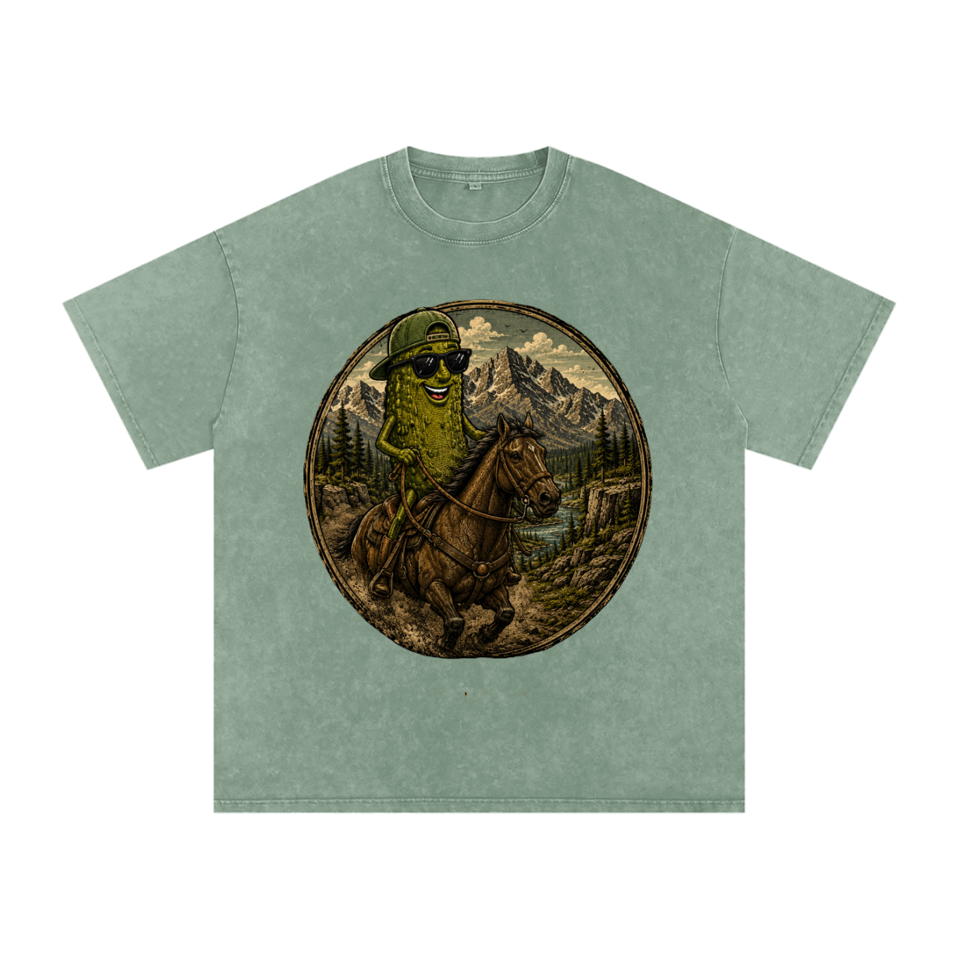 Pickle Wayne Snow Washed Oversized Cotton T-Shirt