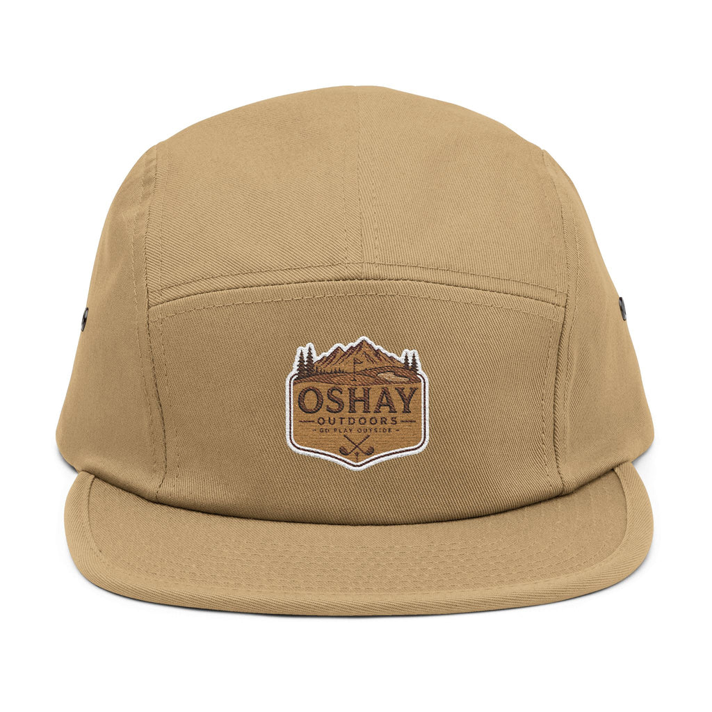 Embroidered OSHAY Patch 5-Panel Cap — Casual Outdoor Trail Hat