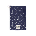 Golf Towel — Navy Golf Clubs & Balls Microfiber Towel with Grommet