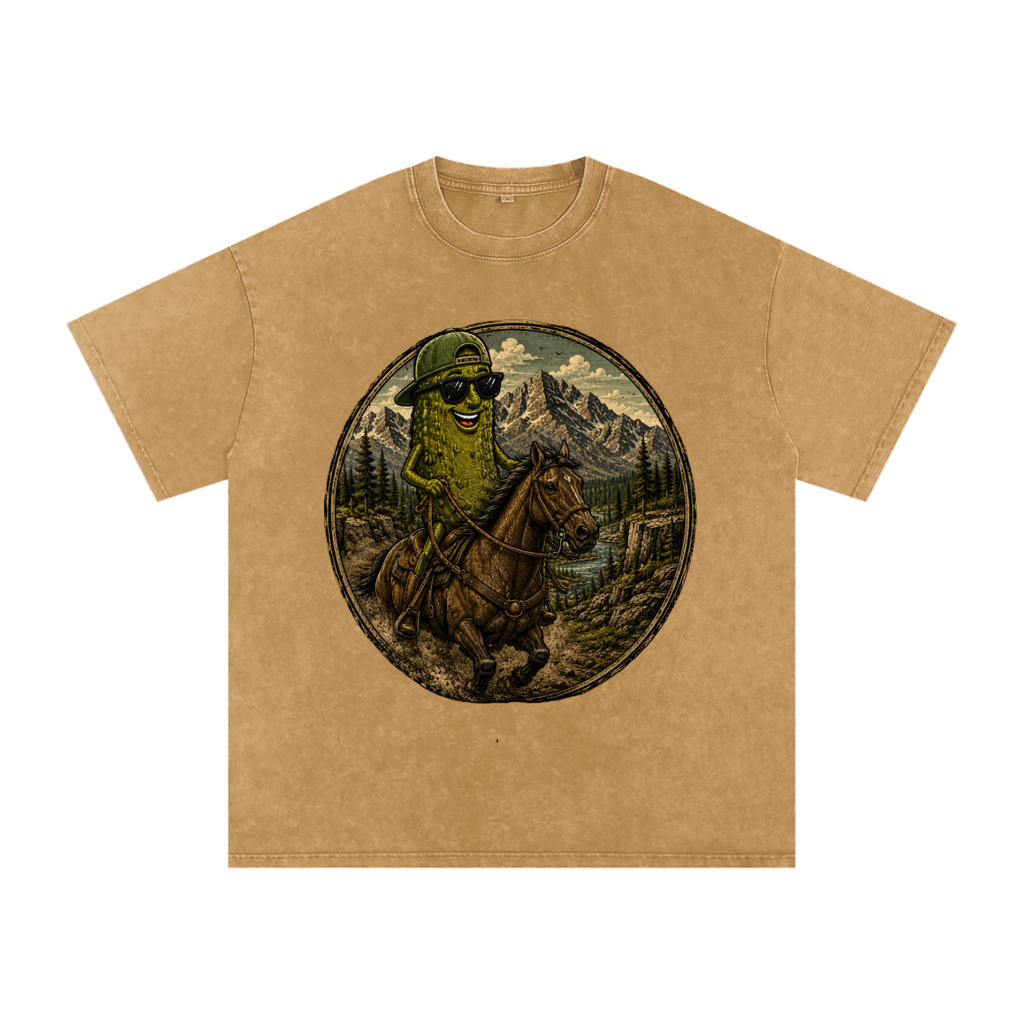 Pickle Wayne Snow Washed Oversized Cotton T-Shirt