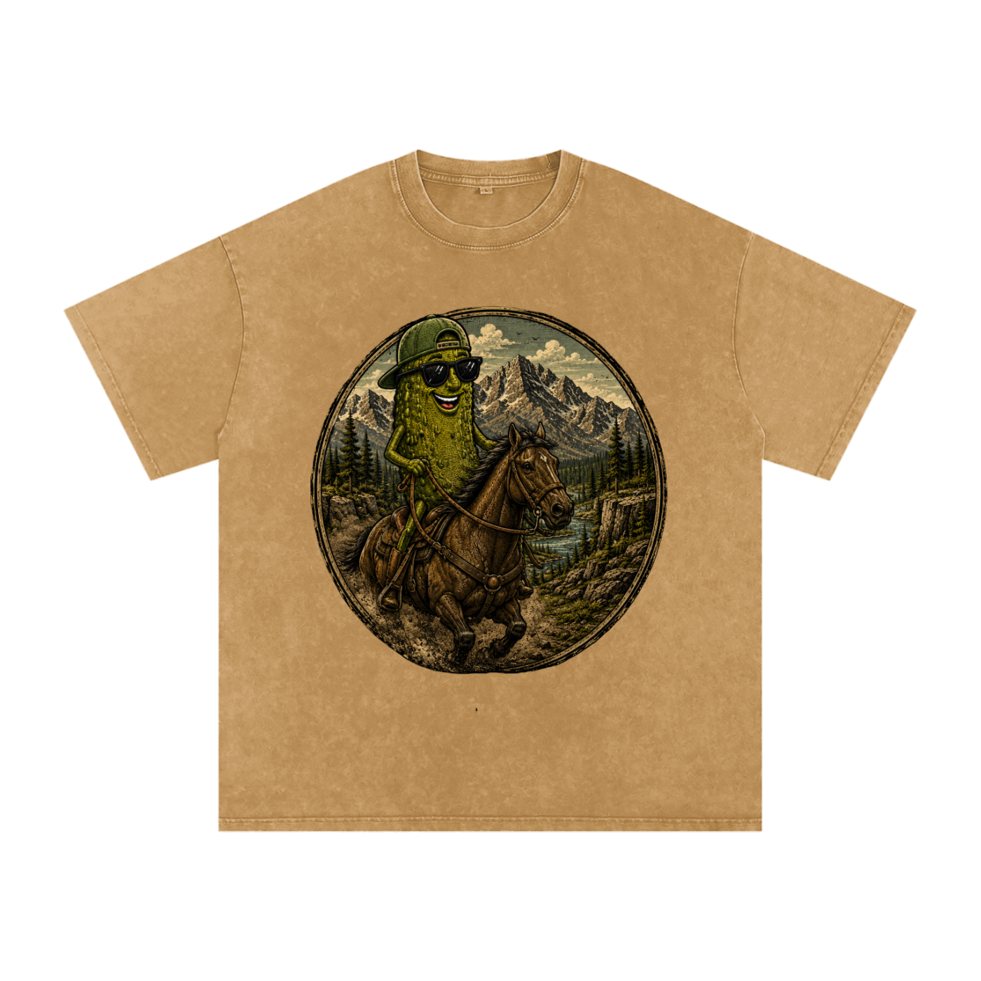 Pickle Wayne Snow Washed Oversized Cotton T-Shirt