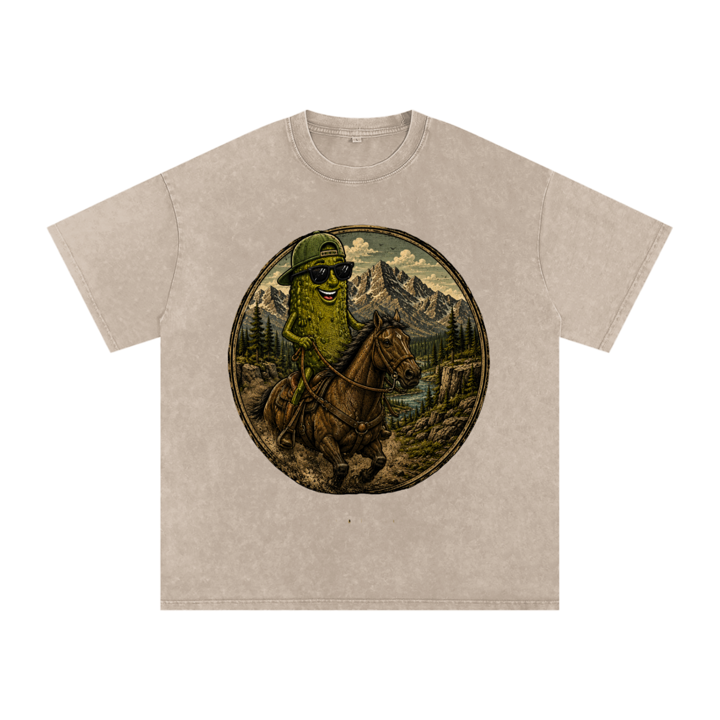 Pickle Wayne Snow Washed Oversized Cotton T-Shirt
