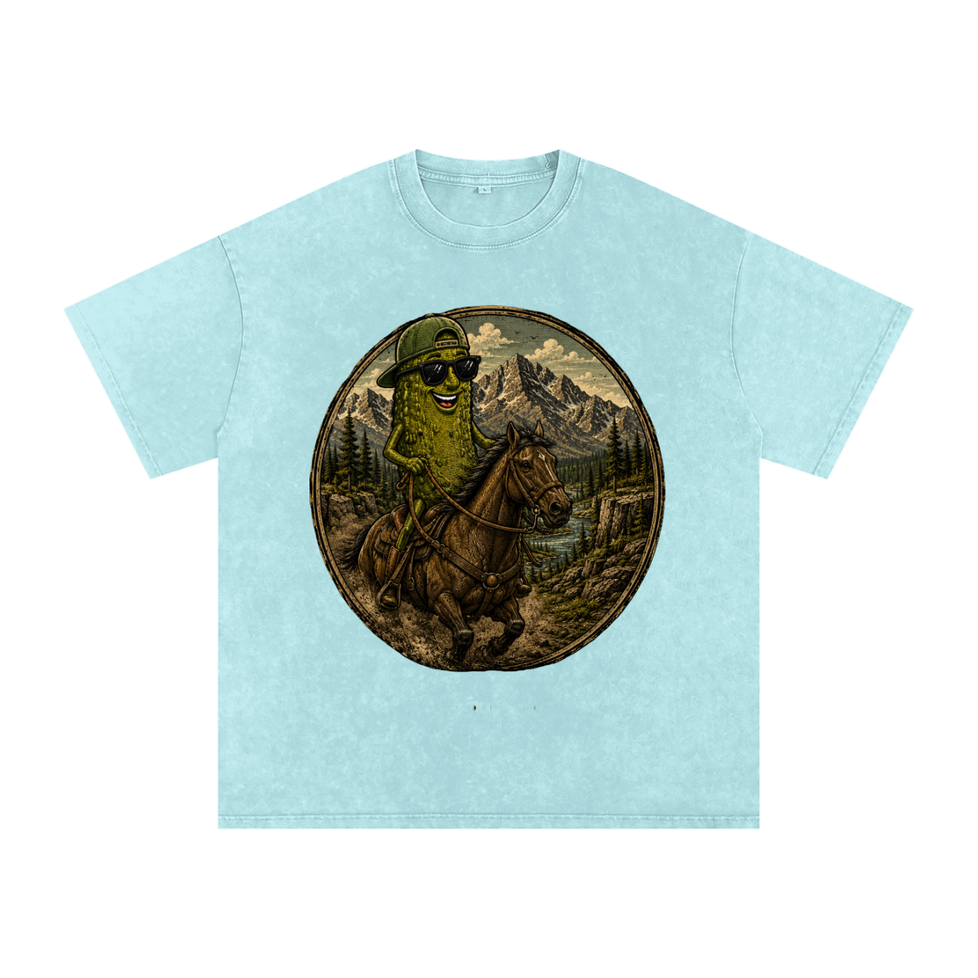 Pickle Wayne Snow Washed Oversized Cotton T-Shirt