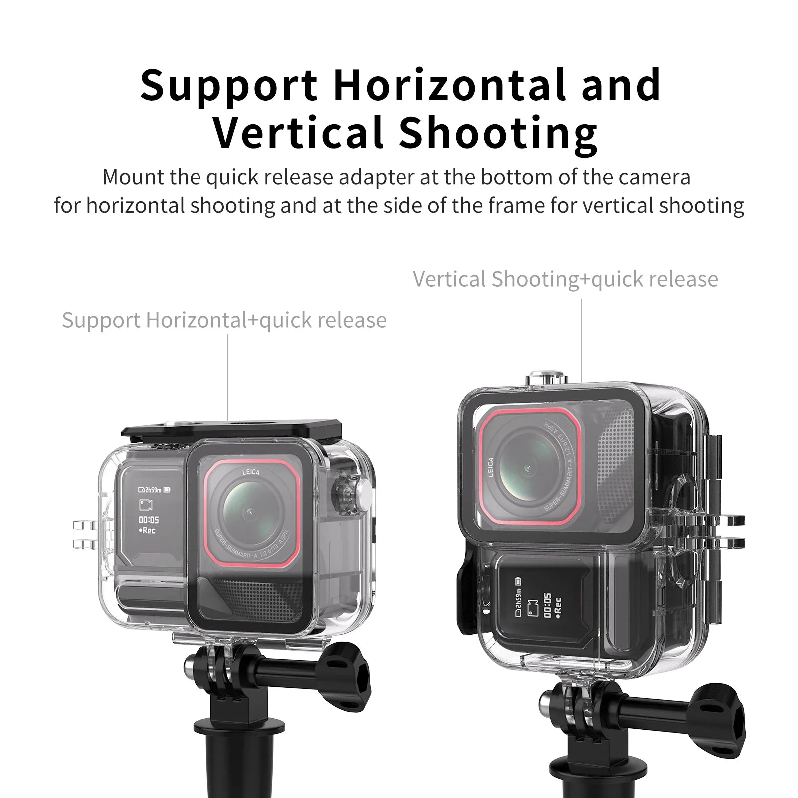 NNEOBA Waterproof Dive Housing Case 45M for Action Camera