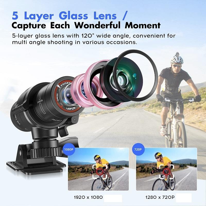 NNEIDS Hd Action Camera For Outdoor Activities - Helmet Mount