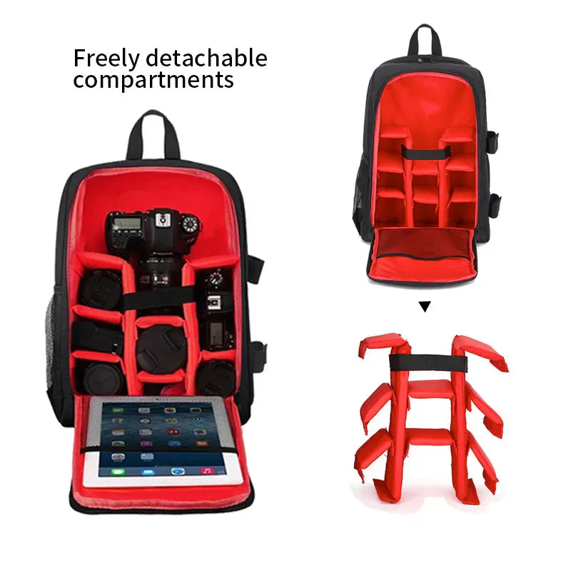 Outdoor Camera Backpack Waterproof Black