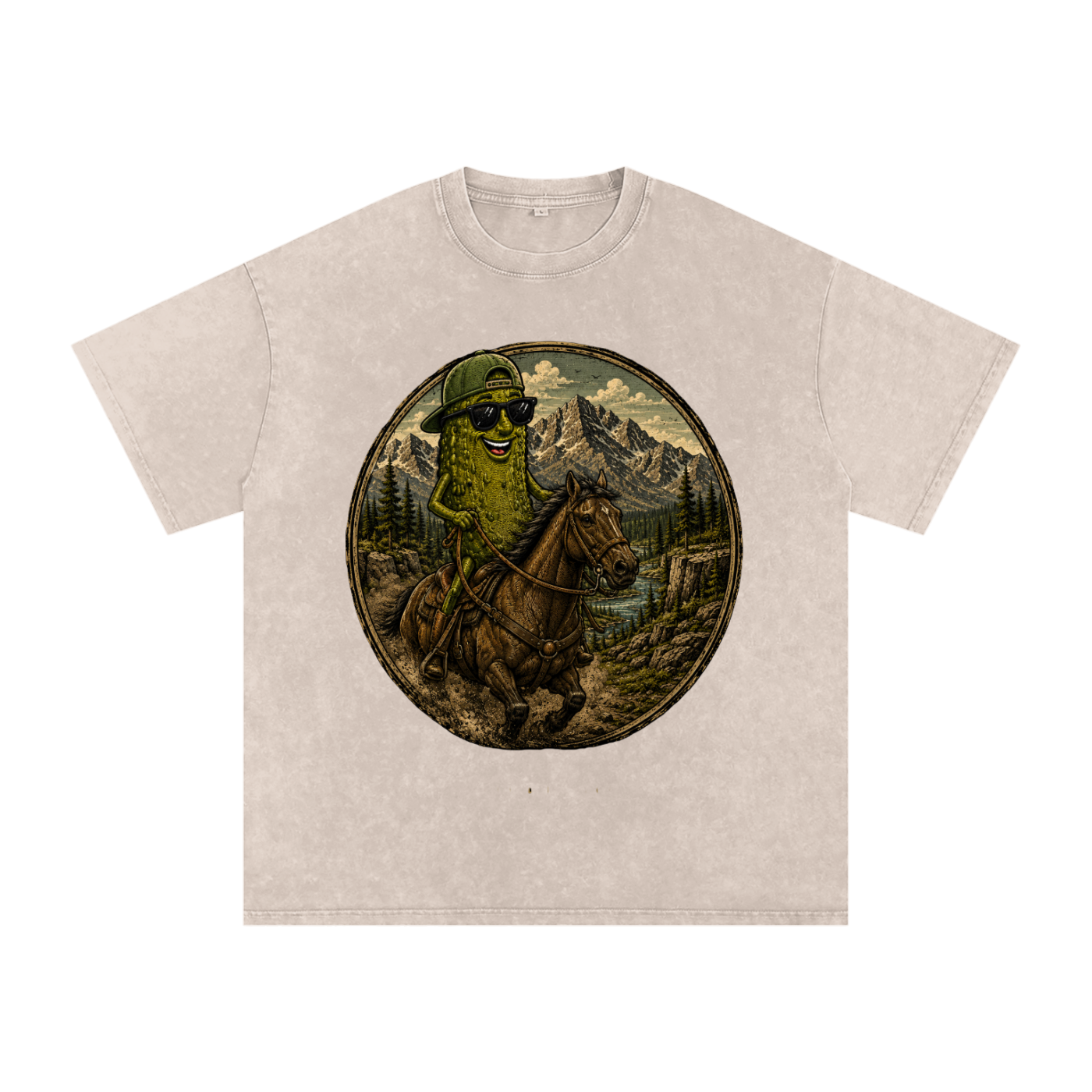 Pickle Wayne Snow Washed Oversized Cotton T-Shirt