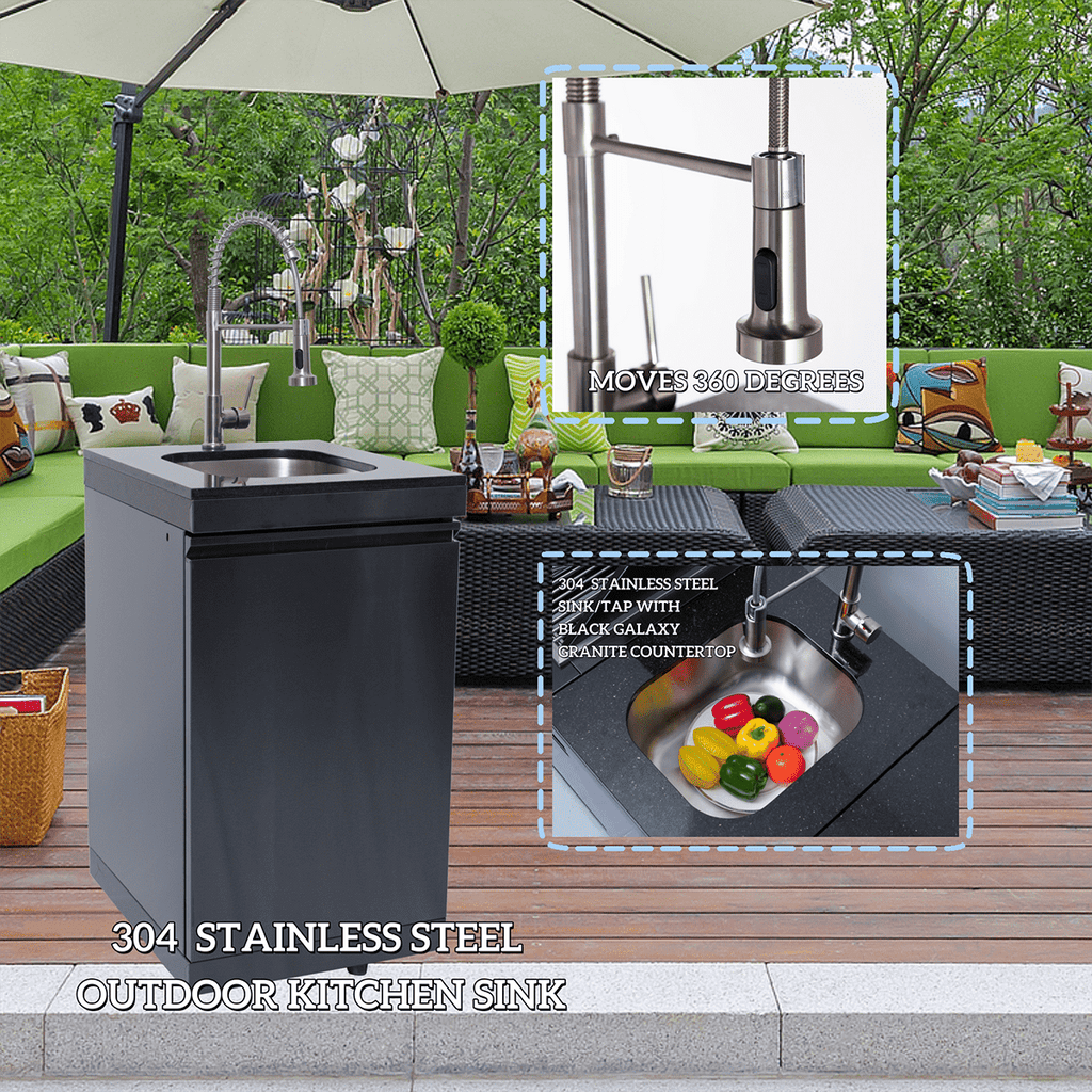 NG 104" 4-Burner 72,000 BTU Black Outdoor Kitchen Island Grill + Rotisserie Kit