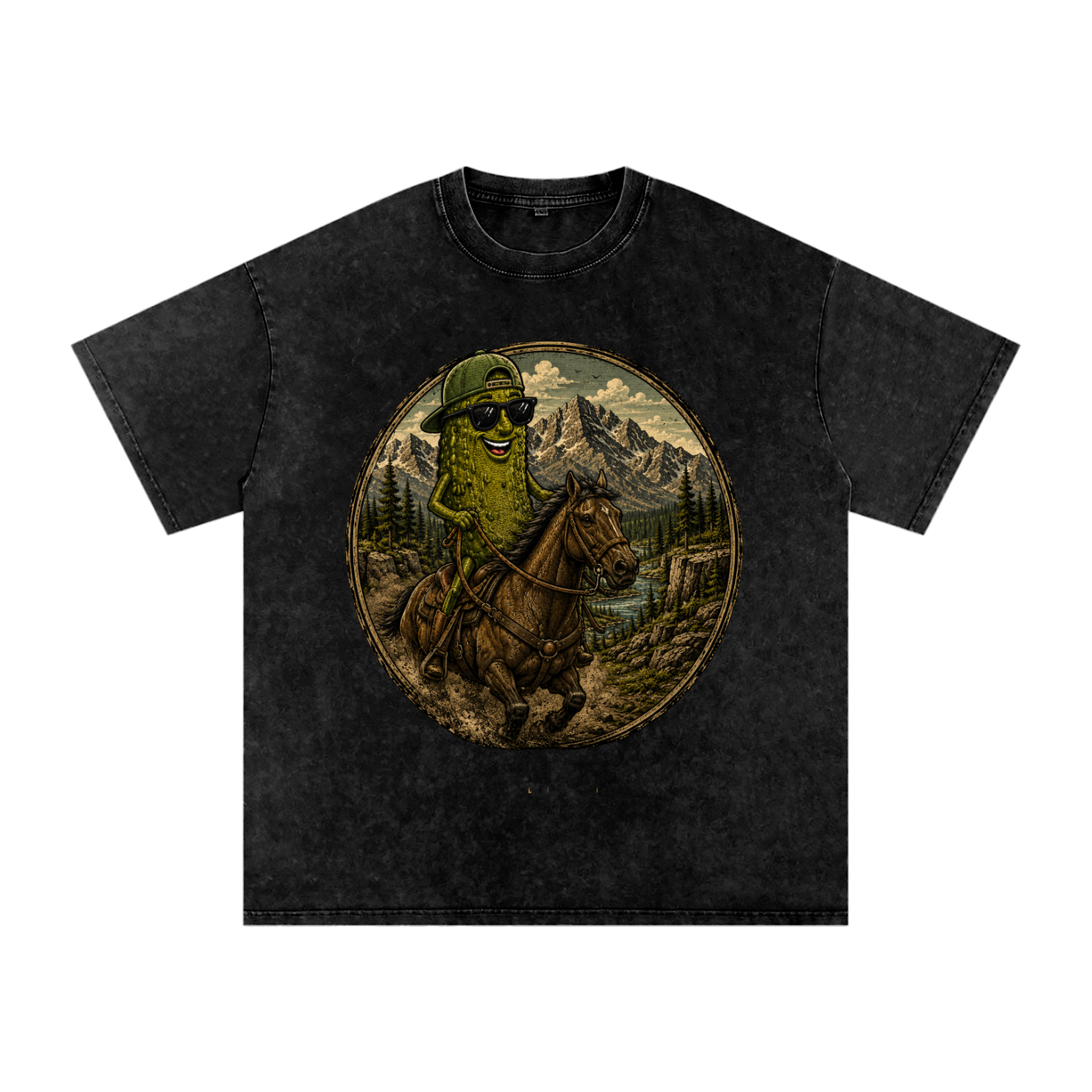Pickle Wayne Snow Washed Oversized Cotton T-Shirt